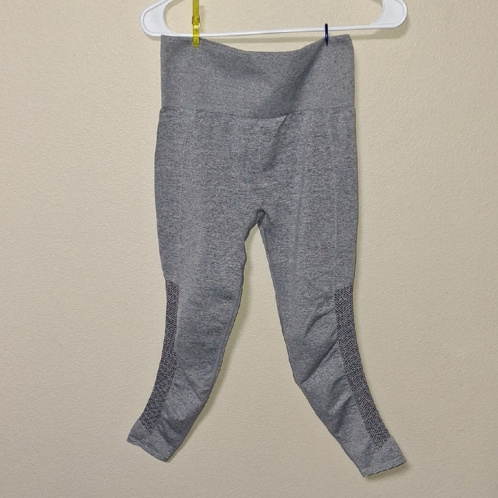 Fabletics Kids Gray Leggings with Mesh Detail